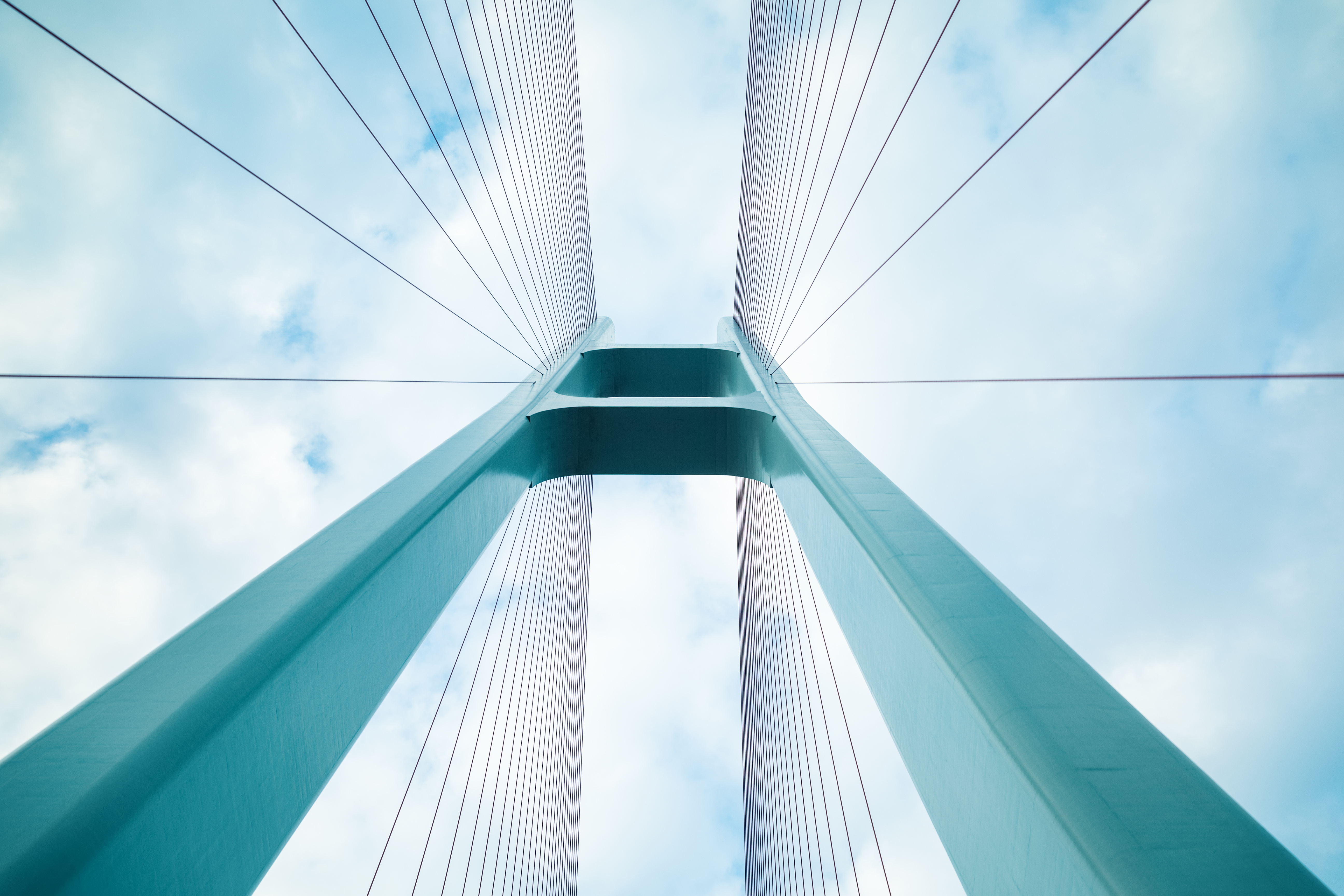 cable-stayed bridge closeup