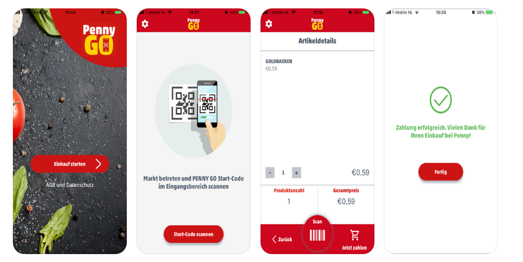 Abbildung 1 Beispielhafte Ansicht der Penny GO iPhone App Capgemini Invent