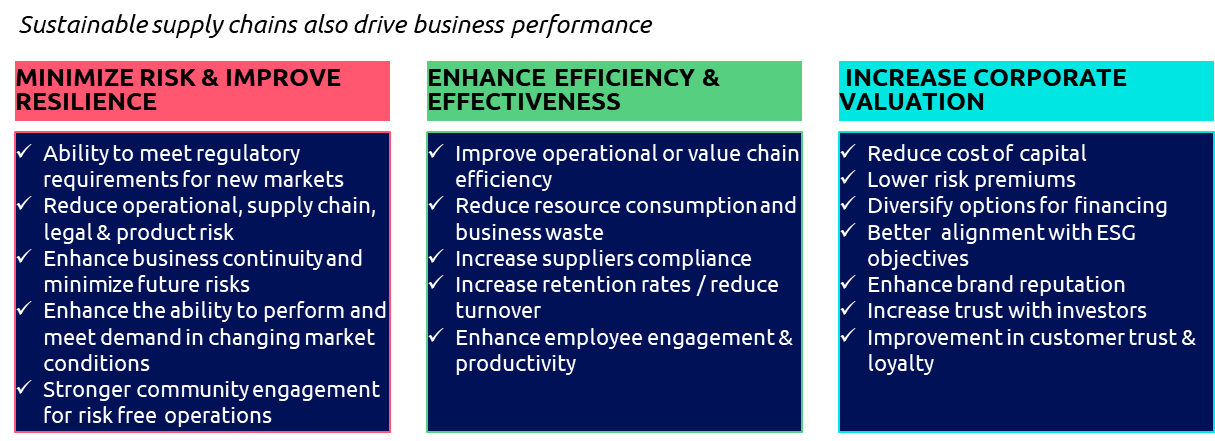 Sustainable supply chains also drive business performance