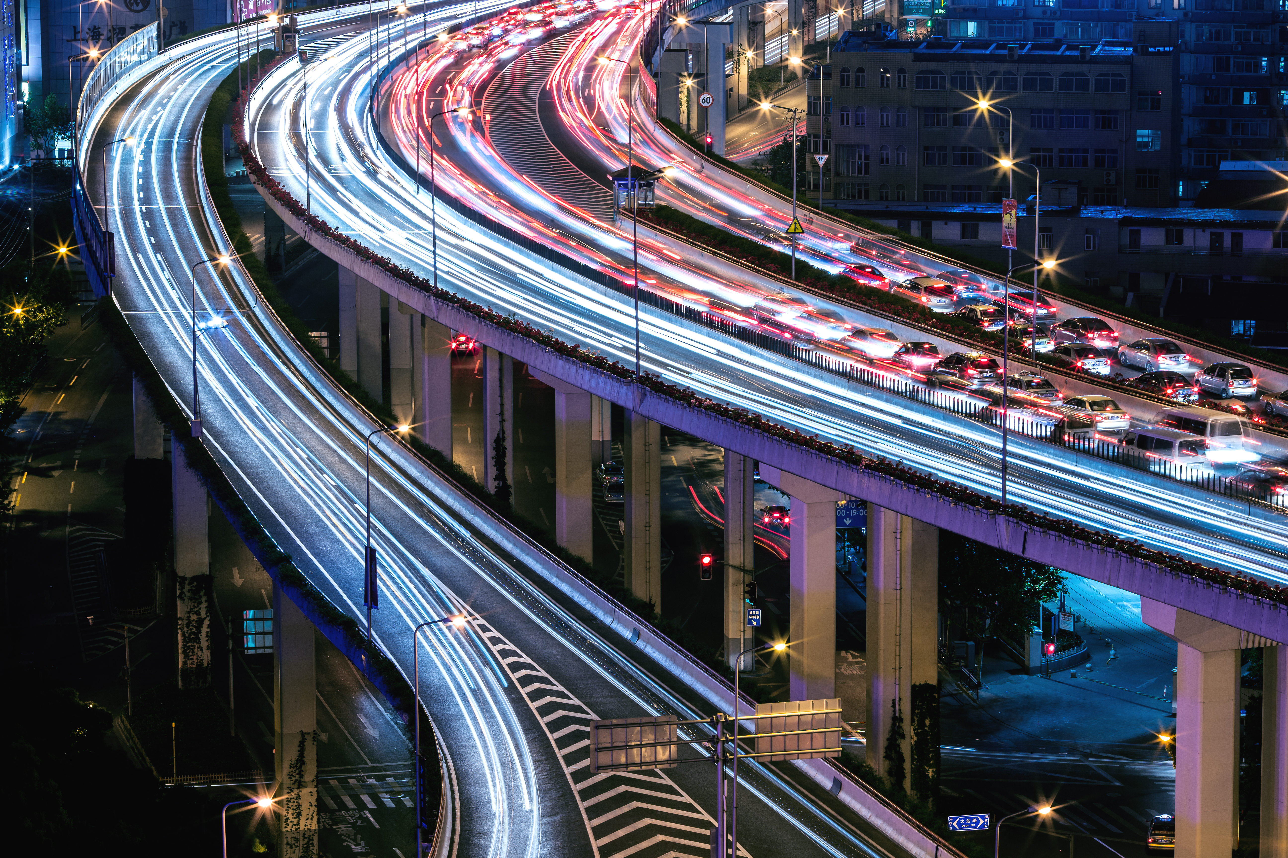 Nightscape of Shanghai city