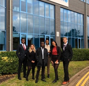 Me and other graduates posing outside the Capgemini Telford office on our first week