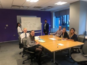 My team and I presenting our ideas on the - collaborating with clients training course