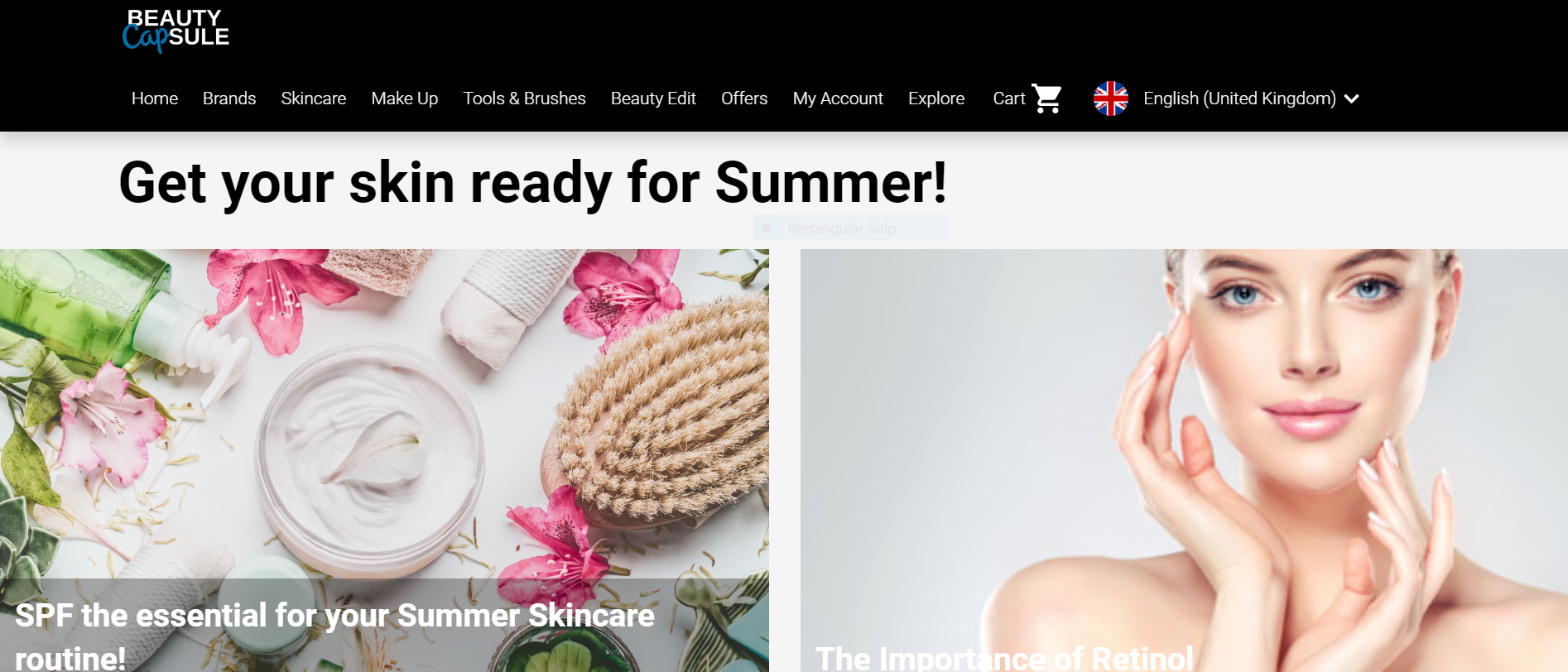Figure-1 : Cosmetics storefront built using SAP Upscale ( Image source : Capgemini Upscale commerce)