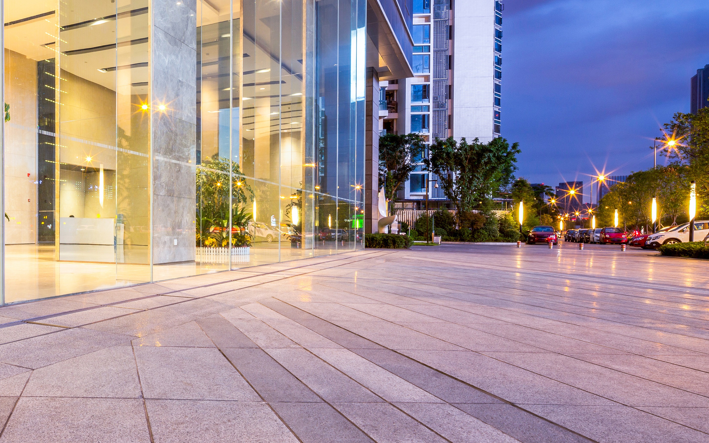 Empty road at building exterior