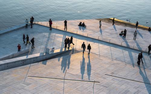 Government professionals collaborating in a modern digital workspace